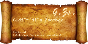 Gyárfás Zsombor névjegykártya
